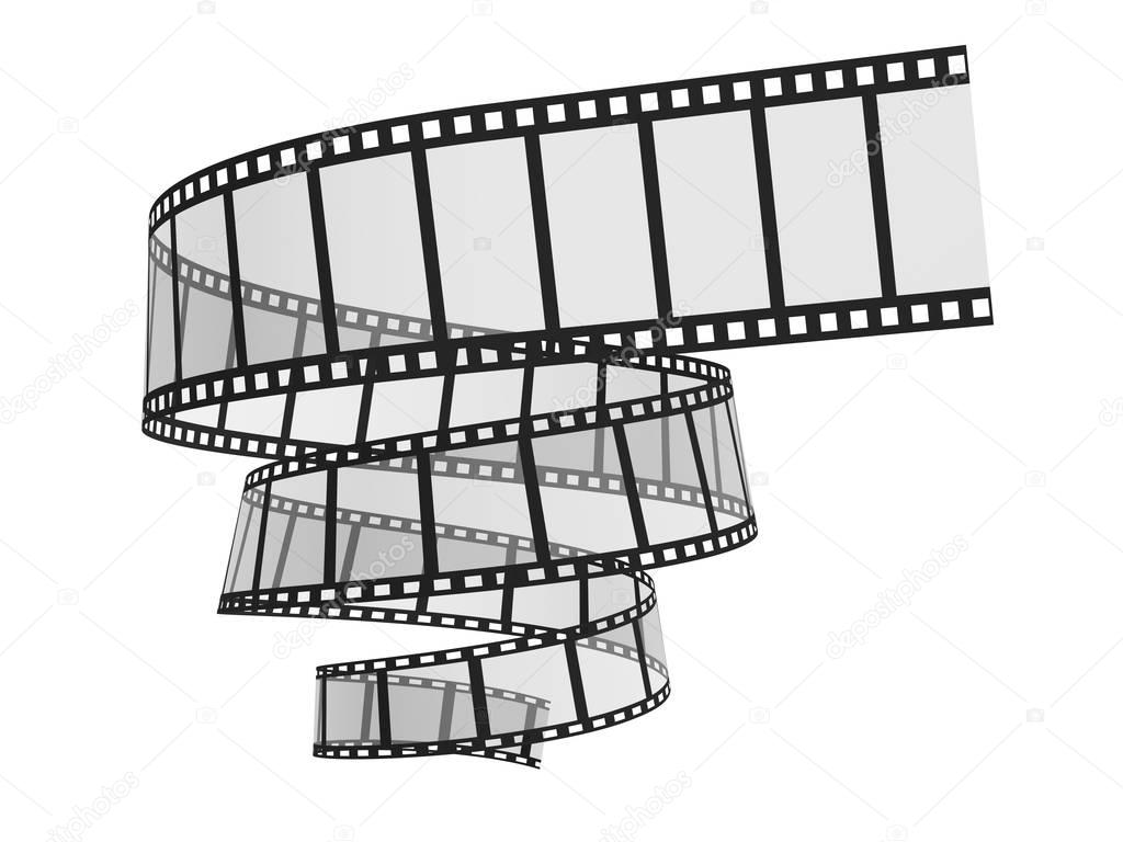 3d Film Strip. Image with clipping path