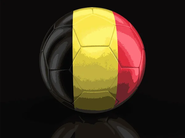 Piłka nożna Piłka nożna z banderą belgijską. Obraz ze ścieżką przycinającą — Wektor stockowy