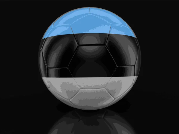 Voetbal voetbal met de Estse vlag. Afbeelding met uitknippad — Stockvector