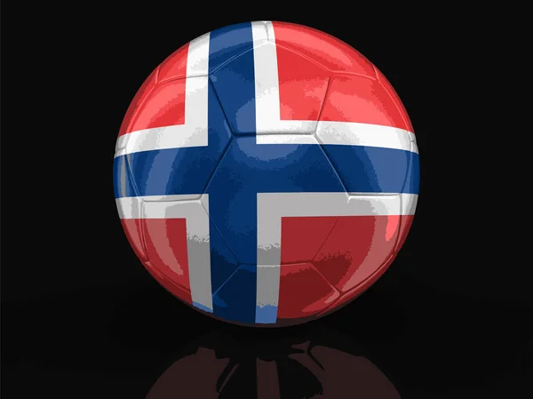 Soccer football with Norwegian flag. Image with clipping path — Stock Vector