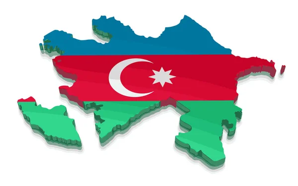 アゼルバイジャンの地図。クリッピング パスとイメージ — ストックベクタ