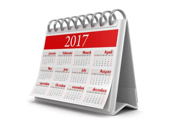 2017 年カレンダー画像。クリッピング パスとイメージ — ストック写真