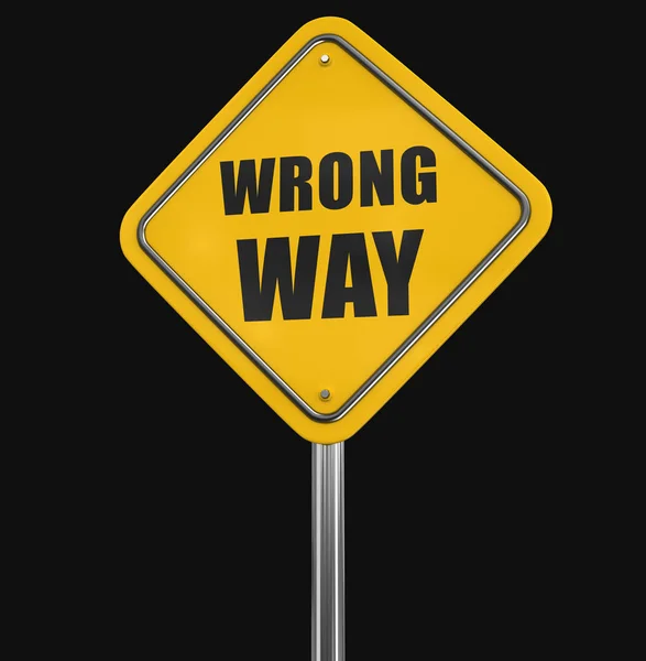 Wrong Way road sign. Image with clipping path — Stock Photo, Image
