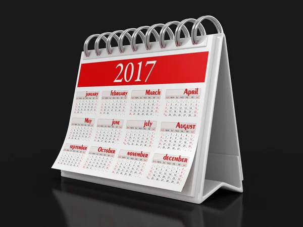 Calendário ano 2017 imagem. Imagem com caminho de recorte — Fotografia de Stock