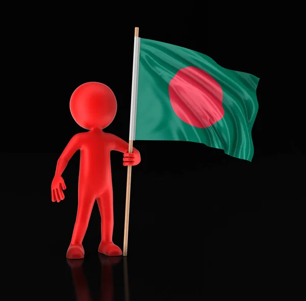 Man and Bangladesh flag. Image with clipping path — Stock Photo, Image