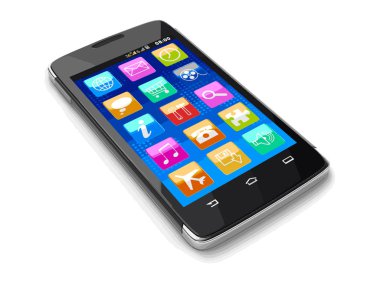 dokunmatik ekran smartphone. görüntü kırpma yolu ile.