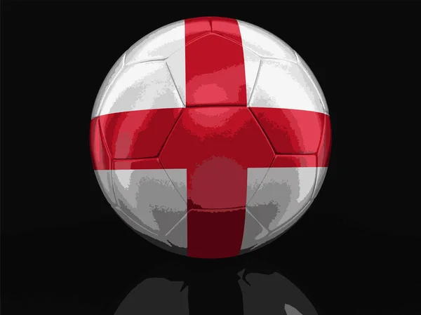 Fotbal fotbal s anglická vlajka. Obrázek s ořezovou cestou — Stockový vektor