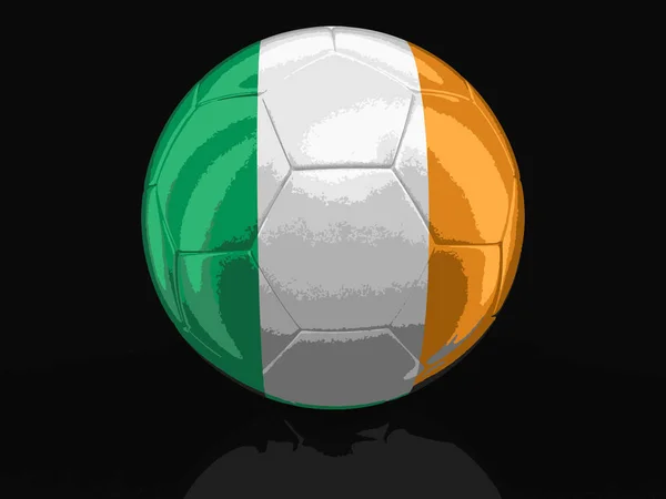 Soccer football with Irish flag. Image with clipping path — Stock Vector