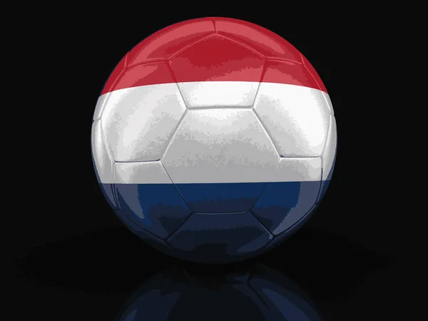 Voetbal voetbal met Nederland vlag. Afbeelding met uitknippad — Stockvector