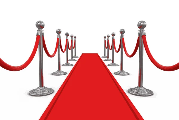 Red Carpet and stanchions. Image with clipping path — Stock Vector