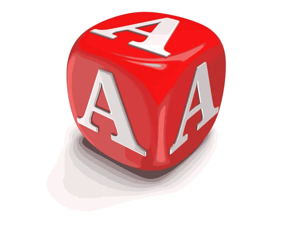 Dices with letter A. Image with clipping path — Stock Vector