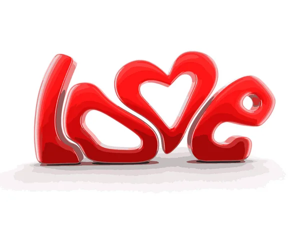 Text love. Image with clipping path — Stock Vector