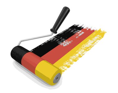 Alman bayrağı ile rulo. Görüntü kırpma yolu ile