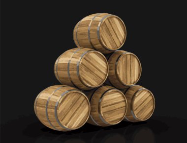 Şarap fıçıları. Görüntü kırpma yolu ile