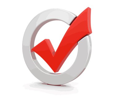 Onay işareti. Görüntü kırpma yolu ile