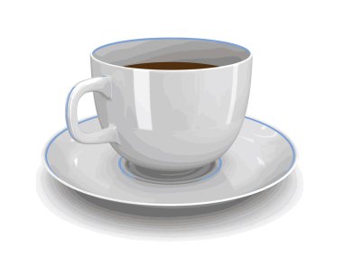 Fincan ile fincan tabağı görüntüsü. Görüntü kırpma yolu ile