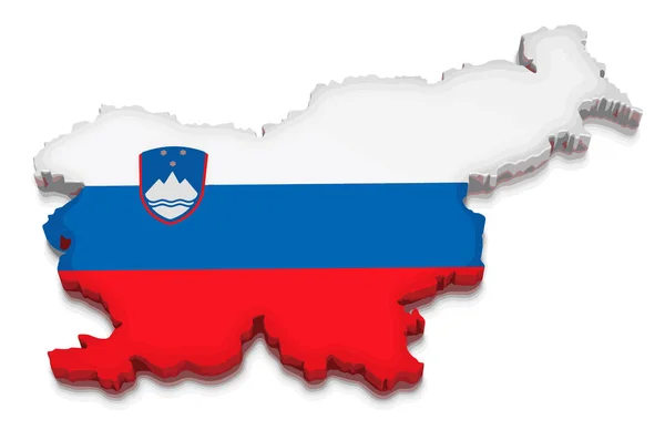 Mapa da Eslovénia. Imagem de renderização 3d. Imagem com caminho de recorte — Vetor de Stock