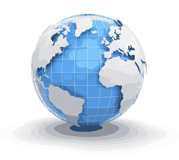 3D globe. Obrázek s ořezovou cestou — Stockový vektor