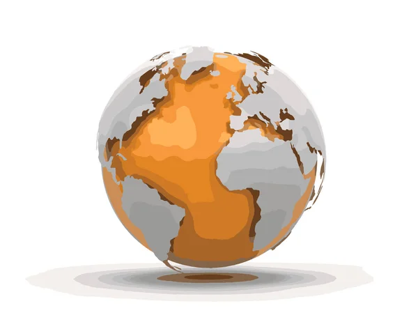 3D globe. Afbeelding met uitknippad — Stockvector