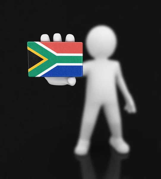Man en Zuid-Afrikaanse Republiek vlag. afbeelding met uitknippad — Stockfoto