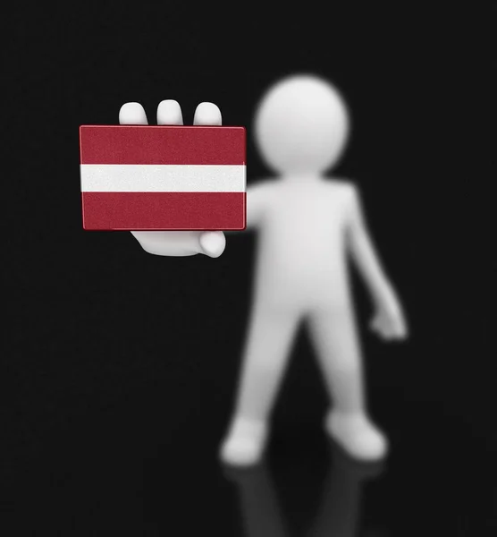 Man and Latvian flag. Image with clipping path — Stock Photo, Image