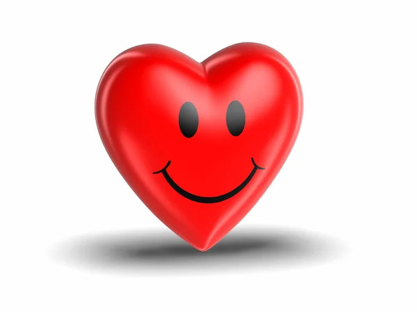 Herz mit Lächeln-Symbol. Bild mit Ausschnittspfad — Stockfoto