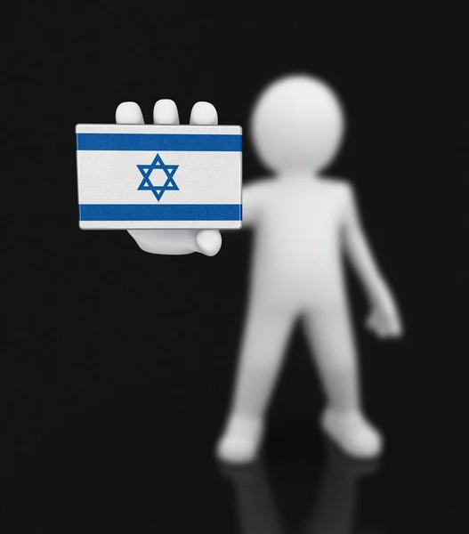 Mann und israelische Flagge. Bild mit Ausschnittspfad — Stockfoto