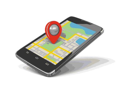 İşaretçi ile dokunmatik ekran smartphone. Görüntü kırpma yolu ile.