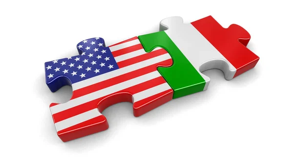 美国和意大利益智从标志。图像的剪切路径 — 图库照片