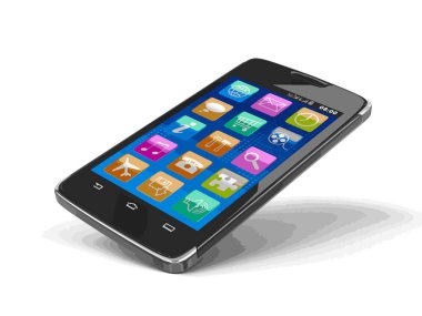 dokunmatik ekran smartphone. görüntü kırpma yolu ile.