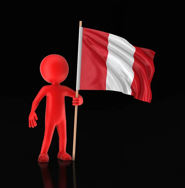 Mann und peruanische Flagge. Bild mit Ausschnittspfad — Stockfoto