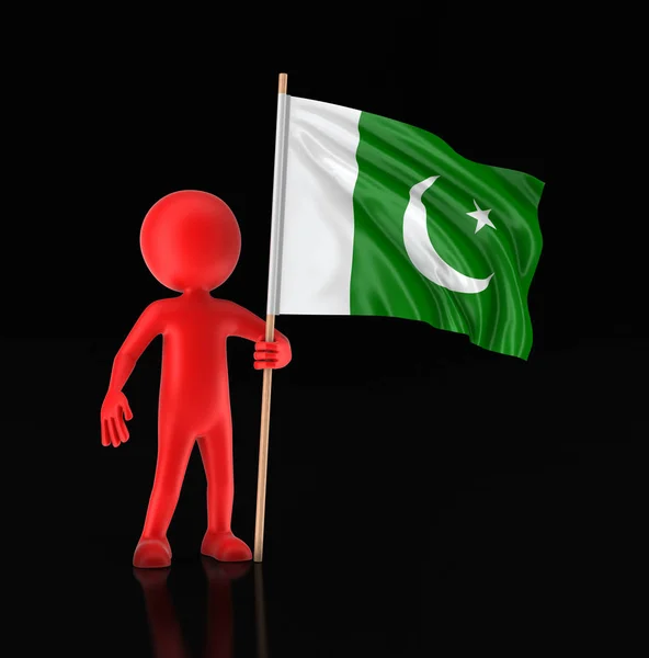 Man and Pakistan flag. Image with clipping path — Stock Photo, Image