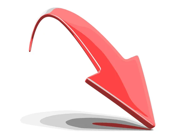 3d arrow downwards. Image with clipping path — Stock Vector