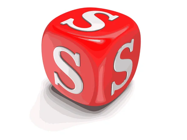 Dices with letter S. Image with clipping path — Stock Vector