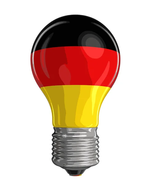 Light bulb with German flag.  Image with clipping path — Stock Vector