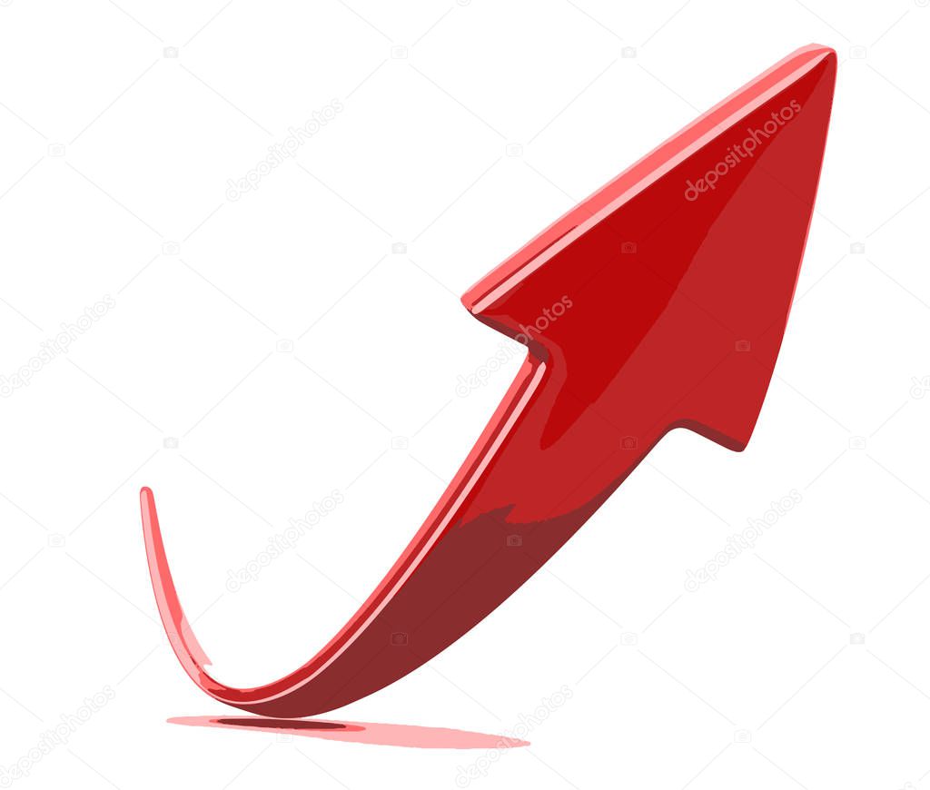 Arrow up. Image with clipping path