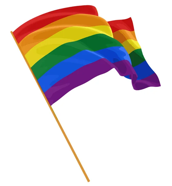 Rainbow Gay Pride Flag (em inglês). Imagem com caminho de recorte — Vetor de Stock