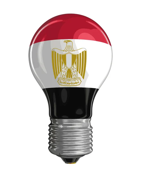 Lamp met Egyptische vlag. Afbeelding met uitknippad — Stockvector