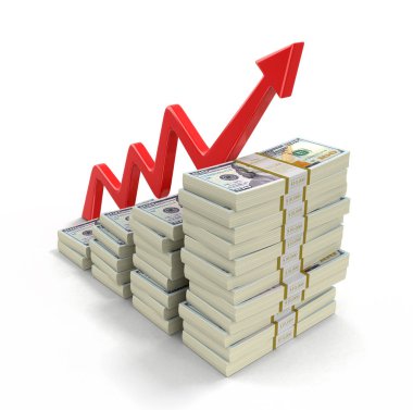Dolar ve ok yığını. Görüntü kırpma yolu ile