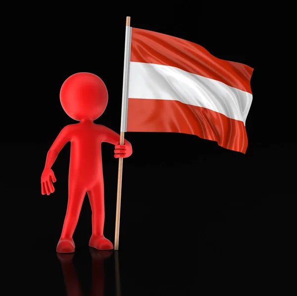 Man and Austrian flag. Image with clipping path — Stock Photo, Image