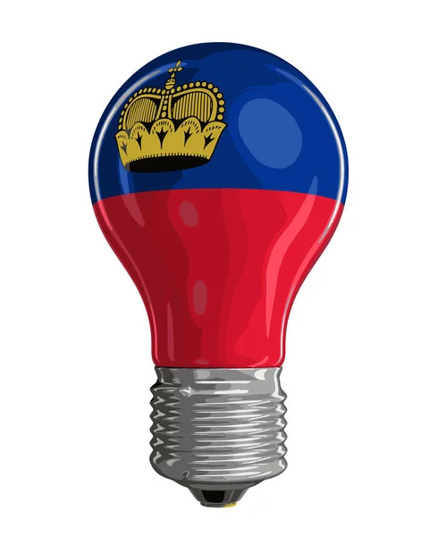 Light bulb with Liechtenstein Flag.  Image with clipping path — Stock Vector