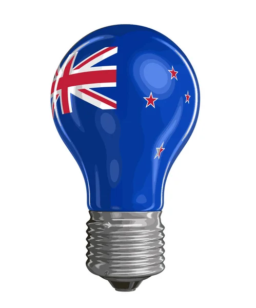 Izzó, Új-Zéland zászló. Kép Vágógörbe — Stock Vector