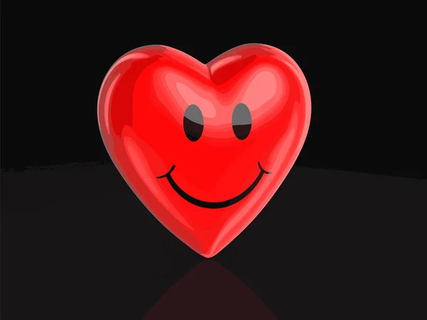 Heart with smile icon. Image with clipping path — Stock Vector