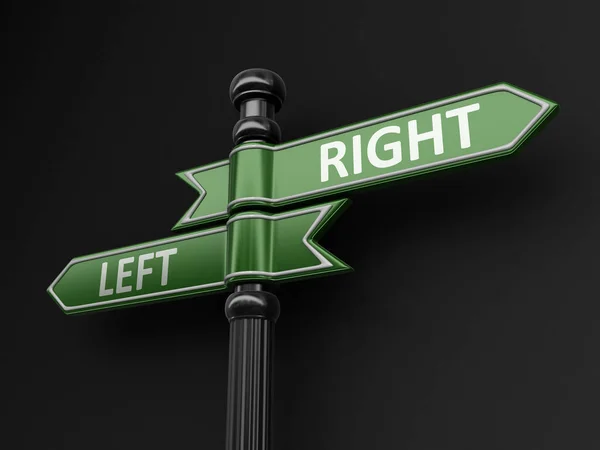 Right and left pointers on signpost. Image with clipping path — Stock Photo, Image