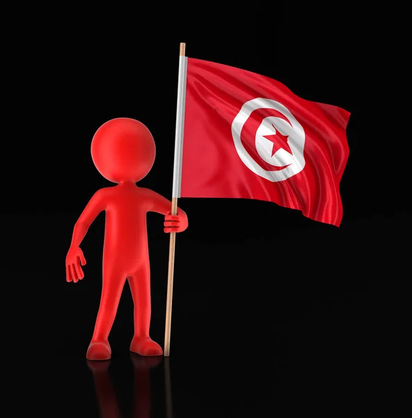 Bandera del hombre y Túnez. Imagen con ruta de recorte —  Fotos de Stock