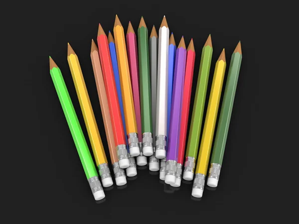 Набір кольорових олівців. Зображення з відсічним контуром . — стокове фото