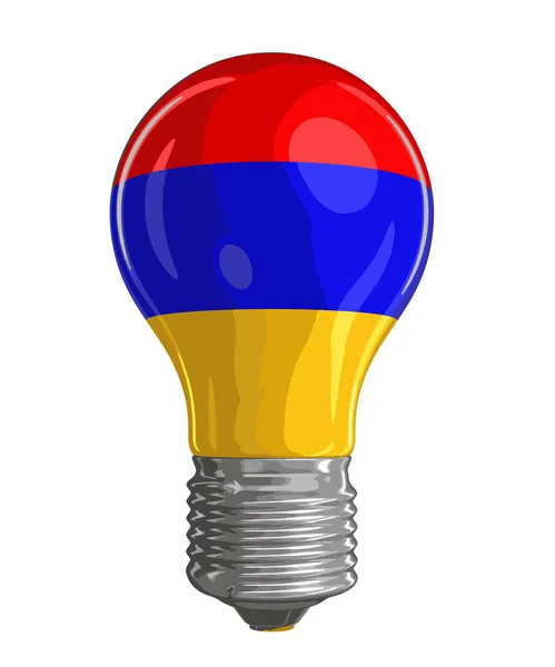 Light bulb with Armenian flag.  Image with clipping path — Stock Vector
