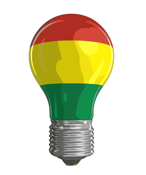 Light bulb with Bolivian flag.  Image with clipping path — Stock Vector