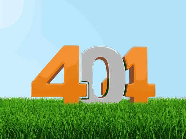 Text 404 na trávě. Obraz s ořezovou cestou — Stockový vektor