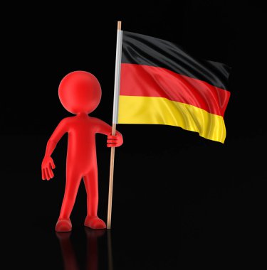 Man and German flag. Image with clipping path clipart